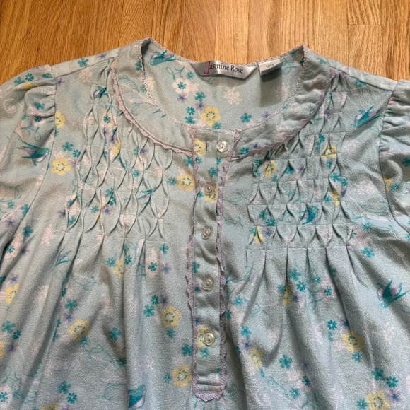 Jasmine Rose Long Sleeve Full Length Fleecy Nightgown Nightie Pajamas PJs - Picture 2 of 9